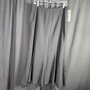 NYGARD Collection Black Crepe Essential Midi Skirt Size 12 Flare Goth Workwear